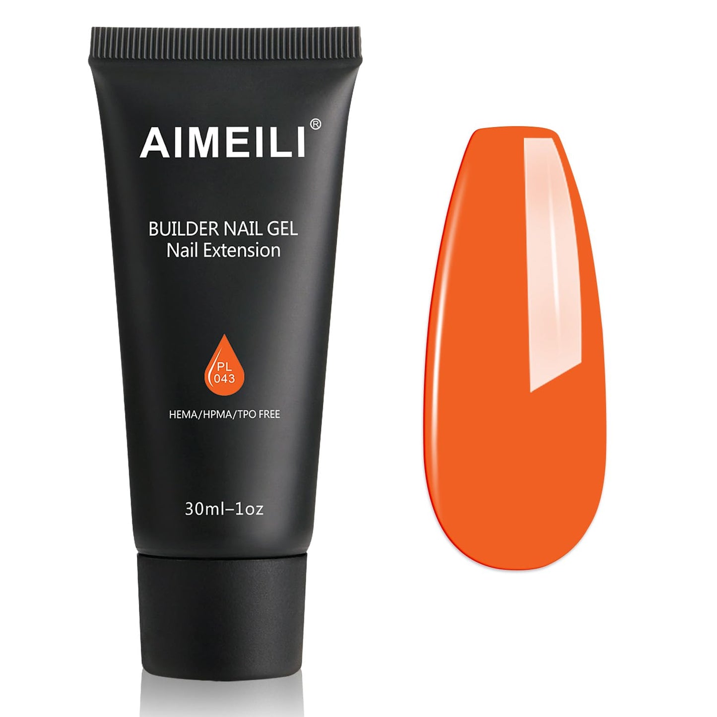 AIMEILI Poly Nail Extension Gel Orange Builder Nail Gel Hema Free Poly Nail Enhancement Nail Art Design DIY Salon Nail At Home G