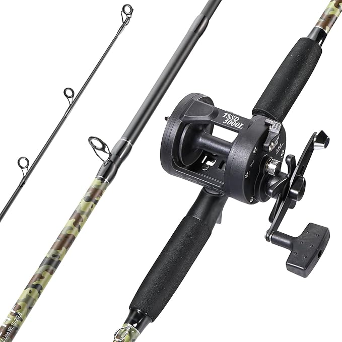 Sougayilang Fishing Rod Combo with Conventional Reel, Medium Heavy for Catfish Salmon and Steelhead Saltwater Fishing (7'...