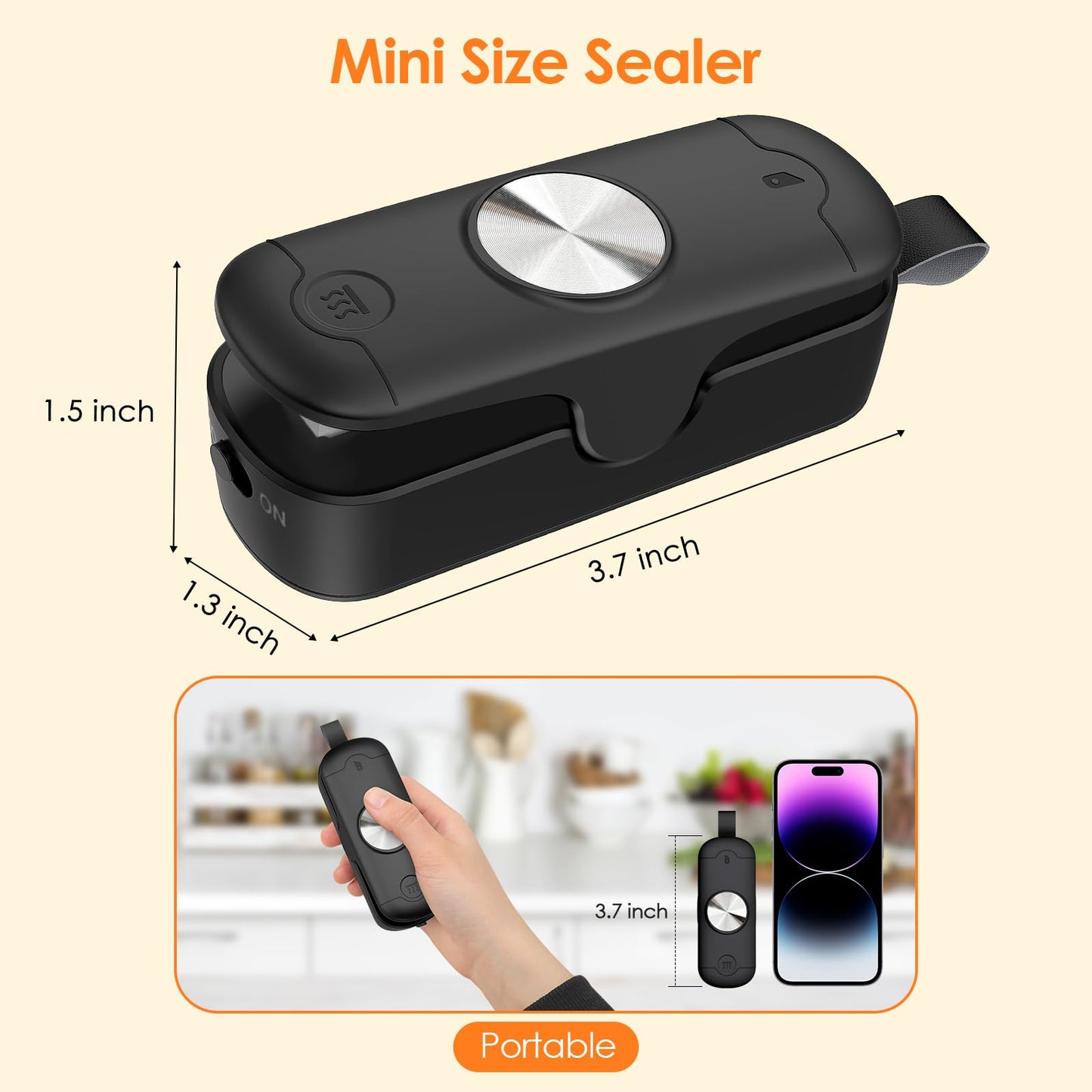 OEOP Bag Sealer, 2 in 1 Mini Bag Sealer Heat Seal and Cutter, Portable Chip Bag Sealer Heat Sealer Bag Resealer for Snacks Candies Plastic Bag Food Storage (Batteries Included)