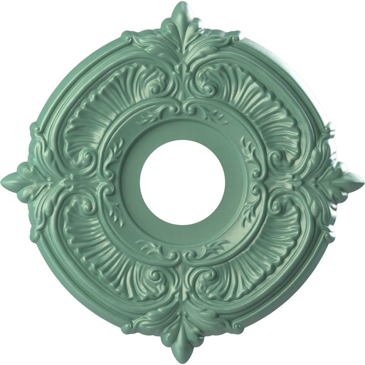 Ekena Millwork Cmp13Atfsm Attica Thermoformed Pvc Ceiling Medallion (Fits Canopies Up To 5), 13Od X 3 1/2Id X 3/4P, Universal Pe