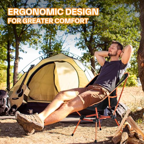 Sportneer Camping Chairs, Lightweight Outdoor Chairs with 2 Side Pockets & Storage Bag, Foldable & Portable Lawn Chairs fo...