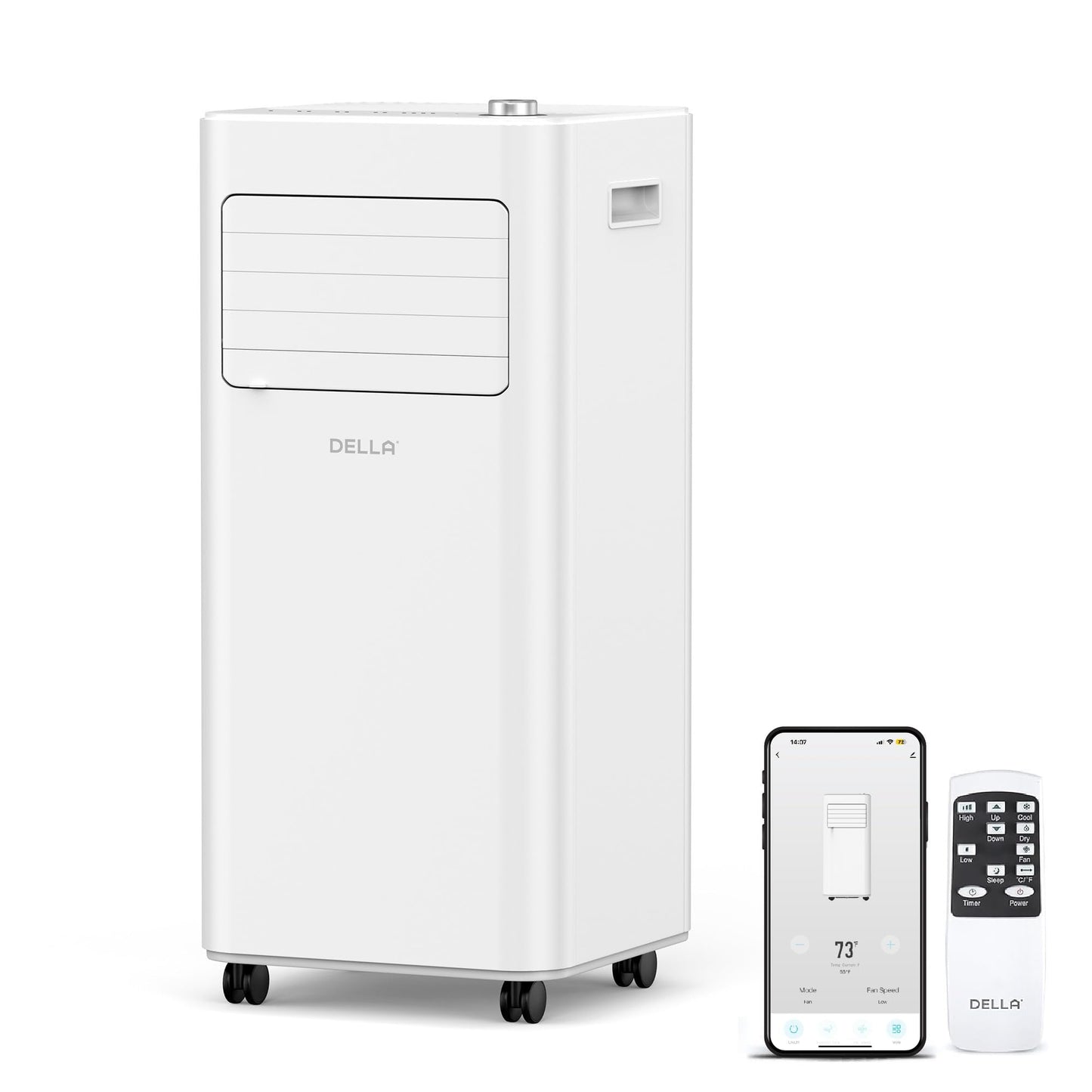 Della Smart Wifi Enabled 10000 Btu Portable Air Conditioner Cools Up To 250 Sq. Ft. Work With Alexa,Geo Fencing Cooling, Dehumid