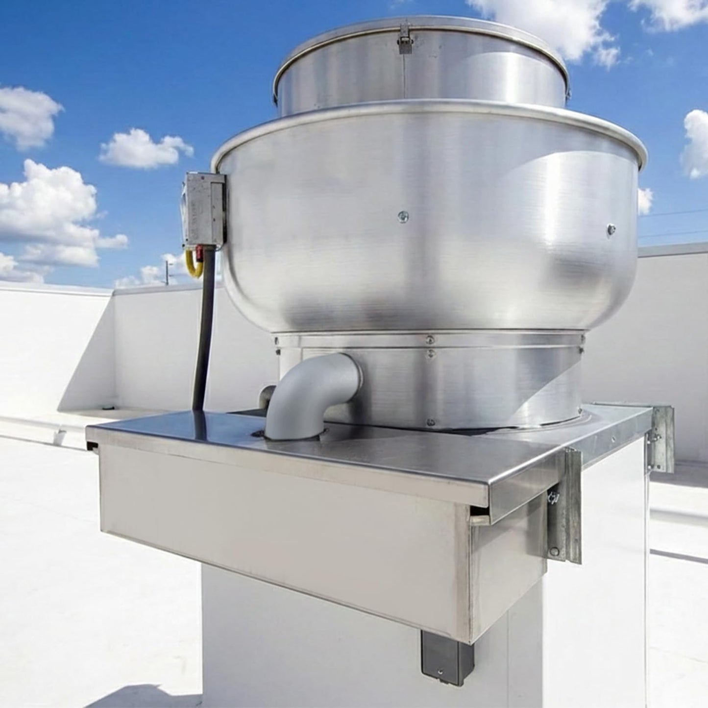 Grease Box for Commercial Exhaust Fans and Food Truck Exhaust Fans, Grease Catcher Includes Downspout, Rooftop Grease Holder for Kitchen
