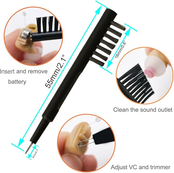 12 Pieces Hearing Aid Cleaning Brush Kits Tools with Wax Loop and Magnet Suitable for Earbuds/Headphones Cleaner with Storage Case