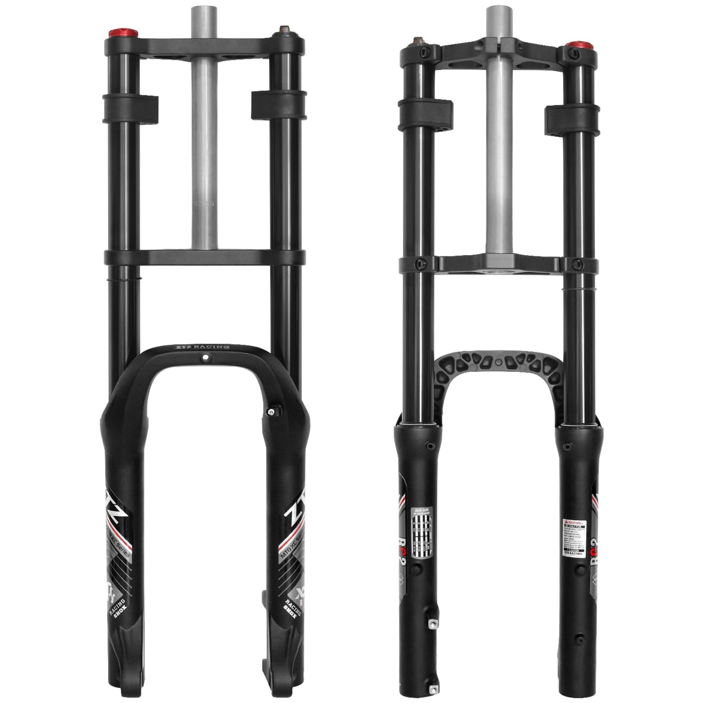 ZTZ 20 * 4.0 inch Fat Tire Oil Spring Suspension Fork - 180mm Travel, 135mm Spacing Hub, 9mm QR, Double Crown Shock Front Fork, Fit for Fat Snow Beach Ebikes