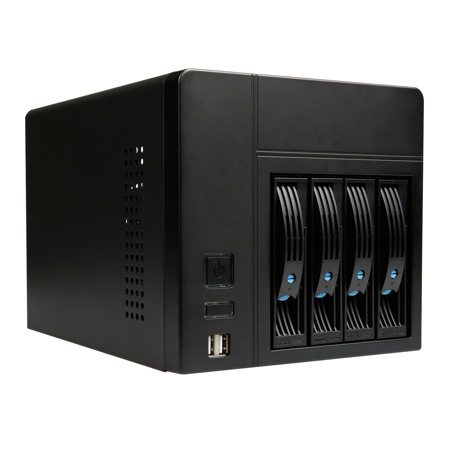 Audheid Mini-Itx Nas Pc K3 Chassis, 4 Bay Diy Computer Case, Compatible With Psu Flex&Mb Itx, 4 X 2.5/3.5  Tray, Network Attache
