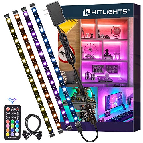 HitLights LED Strip Lights, Small LED Light Strips Dimmable, RGB 5050 Color Changing LED Tape Light with Remote and UL-Lis...