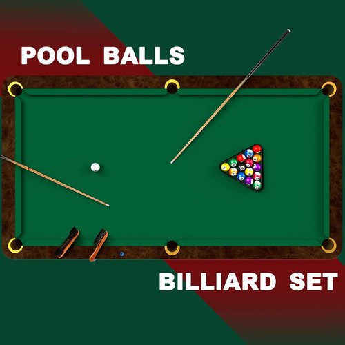 Outus 71pcs Pools Table Accessories Billiards Balls with Triangle Stand Pool Cue Chalks Cue Spot Sticker Brush(Standard Style Balls)