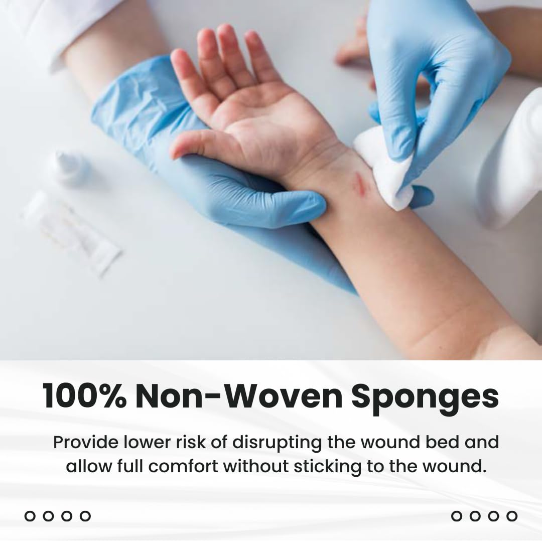 Dealmed Non-Woven Gauze Sponges - 4-Ply, 4" x 4" All-Purpose Non-Sterile Absorbent Dental Gauze Wound Care for First Aid Kit/Medical Facilities, 200 Count (Pack of 1)
