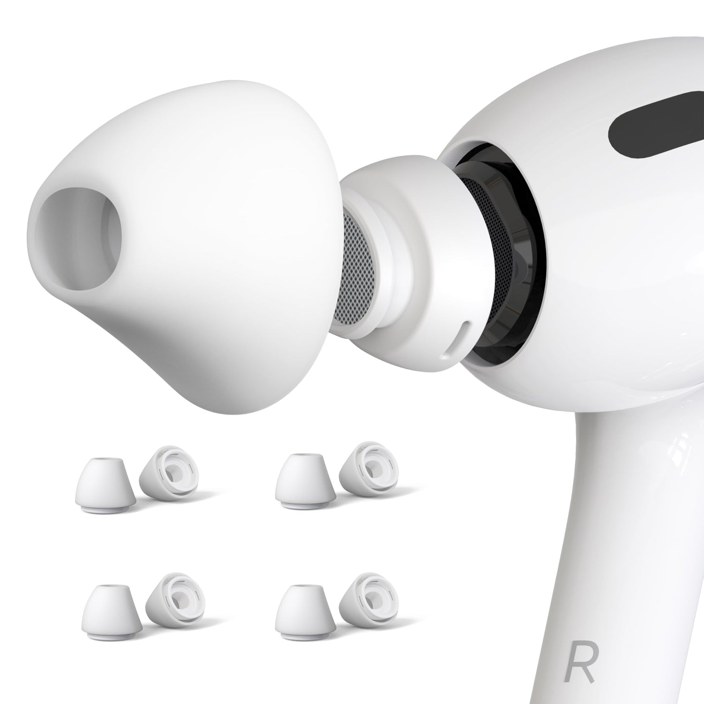 4 Pairs Ear Tips for AirPods Pro 1 & 2 [Relief Pain] [Fit in Case] Noise Cancellation Add Grip Sport Earbuds Extra Small/Small/Medium/Large (Mix Sizes) -Like New