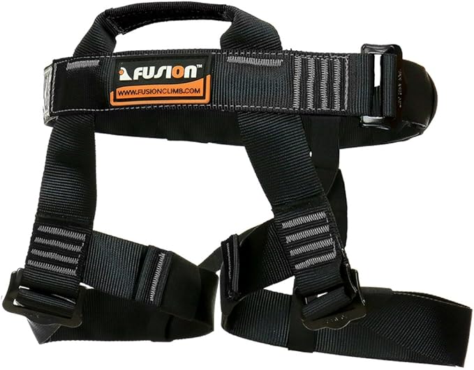 Rock Climbing Harness - Fusion Climb® - (5,000 LBS Rated) Professional Half Body Harness for Mountaineering, Tree Climbin...