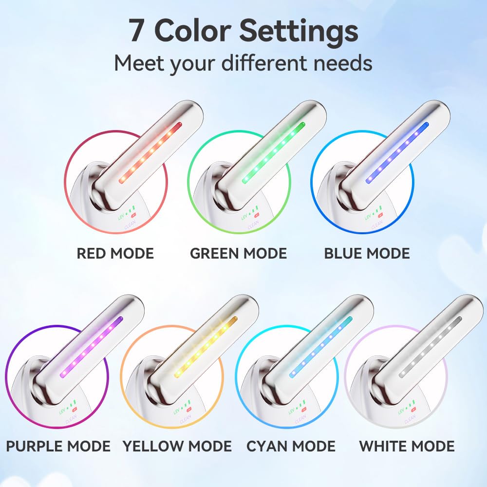 Neck Massager, 7-in-1 Multifunctional Facial Massager, Face Sculpting Tool for Skin Care, At-Home Face Tool with Vibration and T