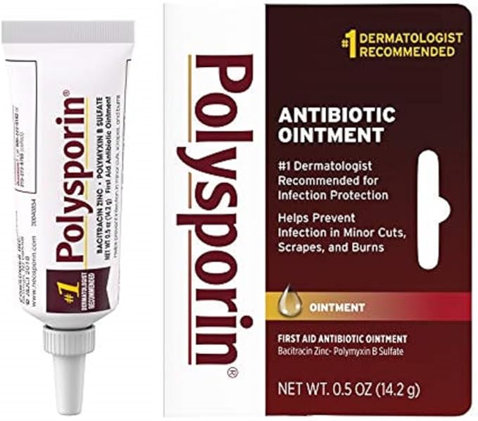Polysporin First Aid Topical Antibiotic Skin Ointment with Bacitracin Zinc & Polymyxin B Sulfate, for Infection Protection...