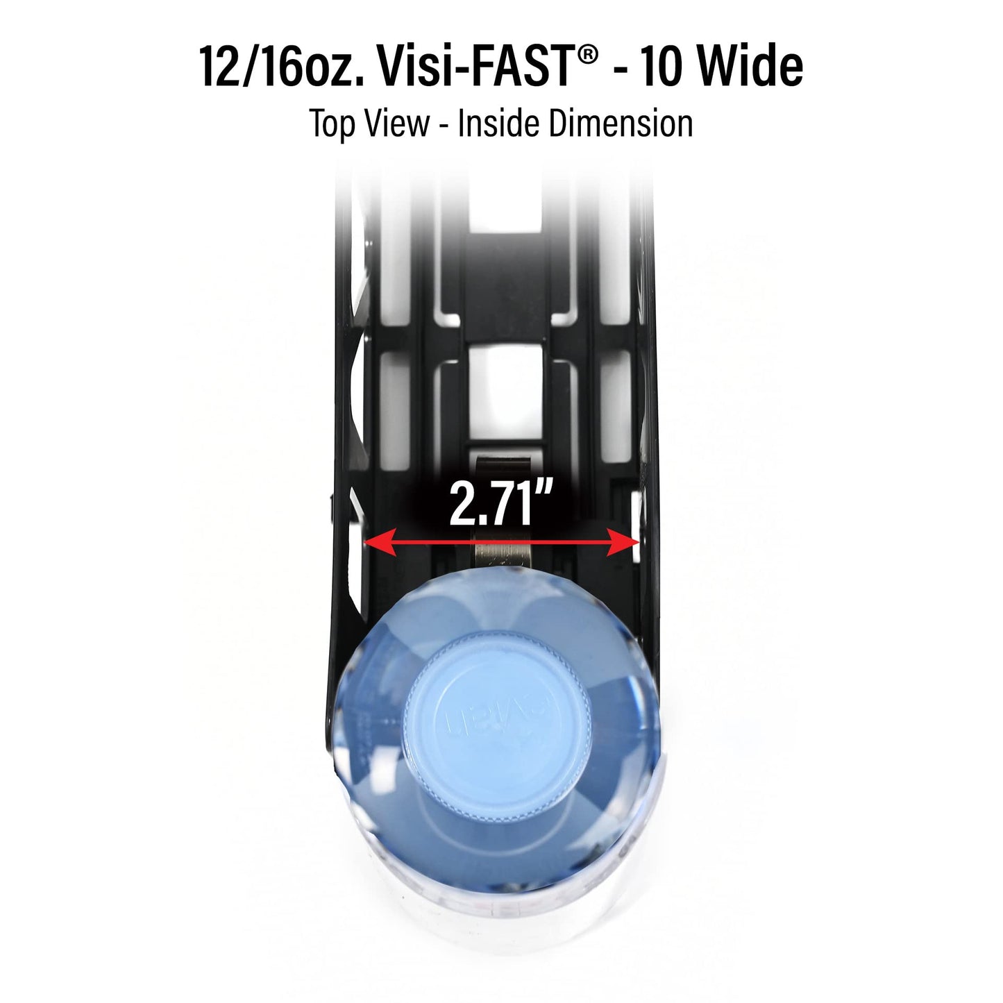 Display Technologies Visi-FAST Spring Push Drink Dispenser, Refrigerator Organizers and Storage for 12/16 oz Beverages, Bottles, and Cans, Drink Dispenser for Fridge, Commercial and Home, (Pack of 1)