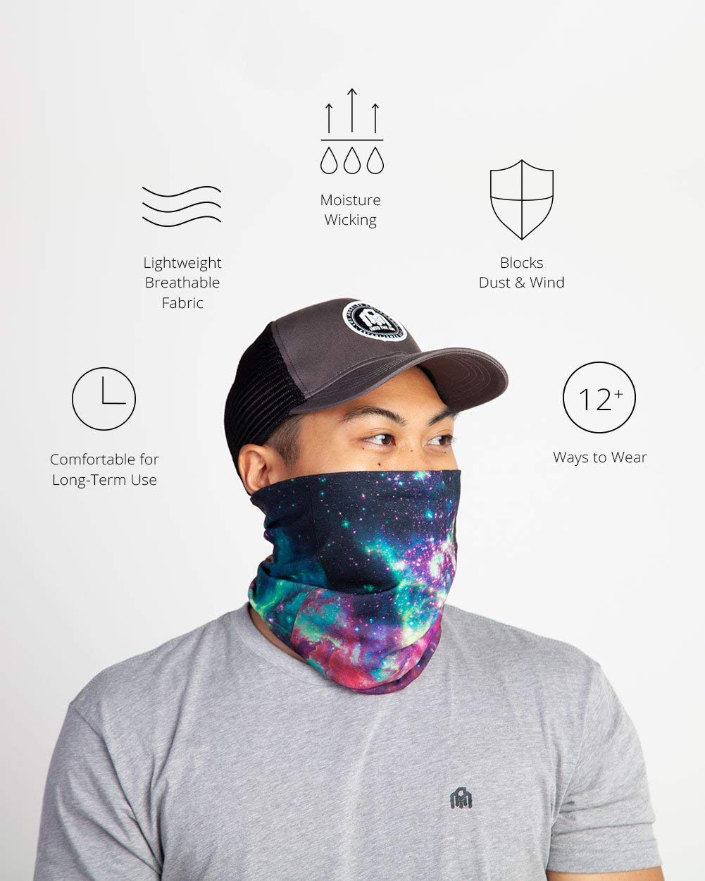 iHeartRaves Skeleton X-Ray Skull Face Gaiter Neck Mask for Men & Women - Skull Gator Mouth Covering Cool Costume Bandana Balaclava
