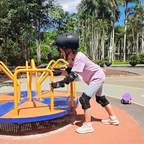 JBM Adult & Kid Skating Protective Gear Set for Beginner to Advanced, Skateboard Helmet Knee and Elbow Pads with Wrist Gua...