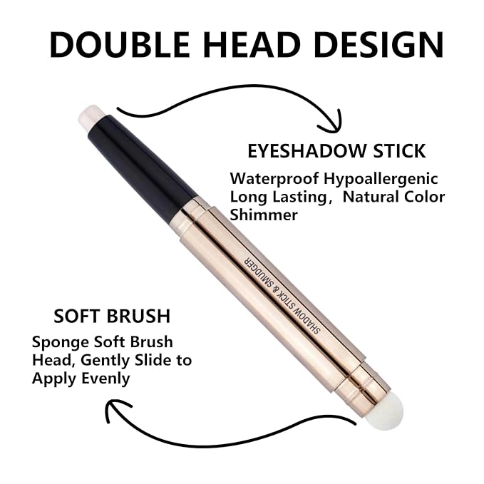 Green Eyeshadow Stick Makeup, Long-Lasting Waterproof Eye Shadow Pencil, Hypoallergenic Smudge-Proof Glitter Primer Palette Shimmer Eyeliner, Easy to Blend Eye Make Up