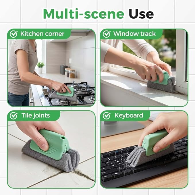 Magic Window Track Cleaner, 2026 New Window Groove Cleaning Brush Tools Set, Sliding Door Track Cleaner, Hand-held Window Track Cleaner Brushes Tools for Window lides Gaps (3, Mixed)