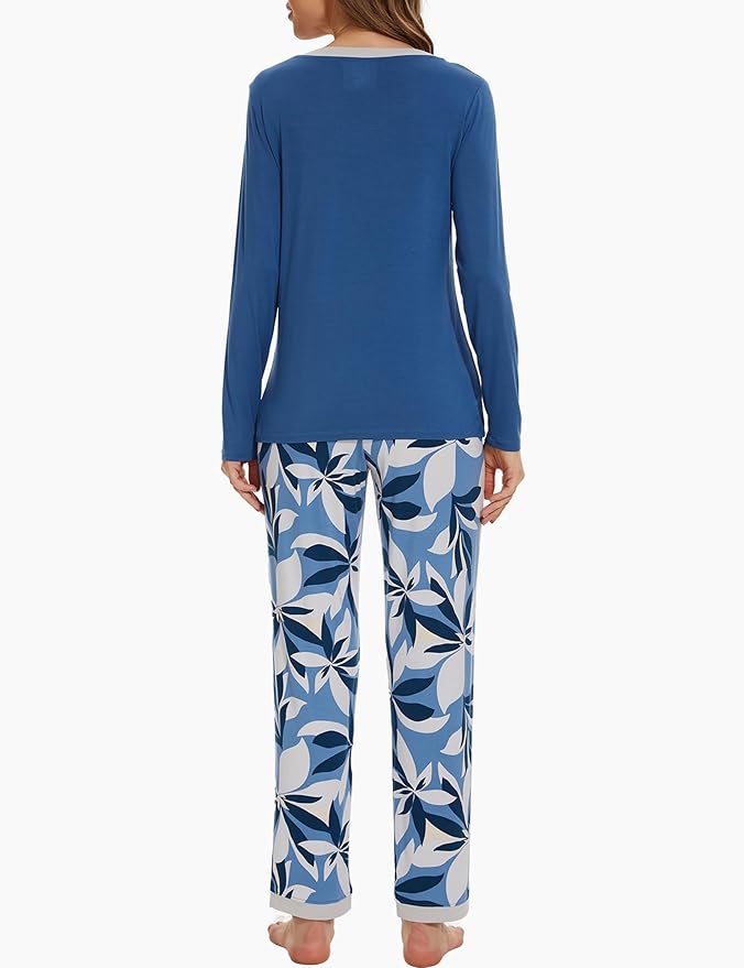 GYS Viscose from Bamboo Women's Pajama Sets Super Soft Long Sleeve Sleepwear Comfy Winter Pjs Sets S-4X