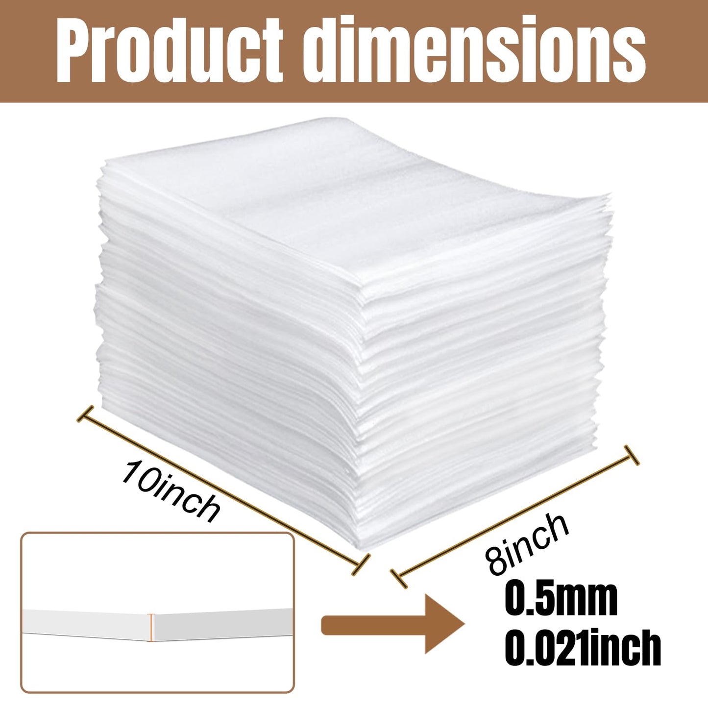 100 Pack 8'' x10'' Cushion Foam Pouches, Moving Supplies for Dishes, Packing Materials for Dishes & Cups, Glass Packing Paper and Plate Protectors for Moving(200x250x0.5MM)