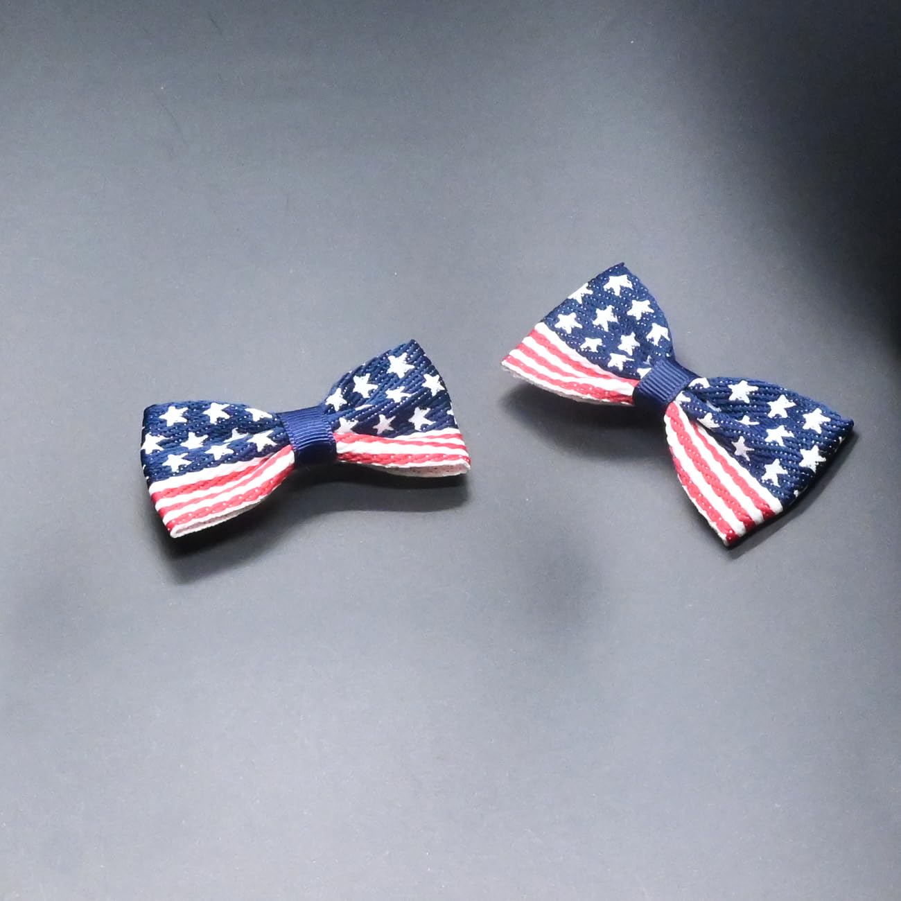 JUCCPUL 4Pcs 4th of July Big Hair Bows Clips for Girls 5inch American Flag Barrette Hair Bow Patriotic Stars and Stripes Hairgri