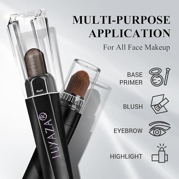 Classic 3PCS Neutral Eyeshadow Stick Makeup Set, Metallic Shimmer Matte Cream Eye Shadow Eyeliner Brightener Pencil Crayon - Golden Glow