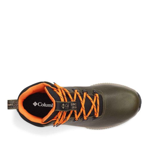 Columbia Men's Landroamer Explorer Waterproof, Peatmoss/Bright Orange, 15