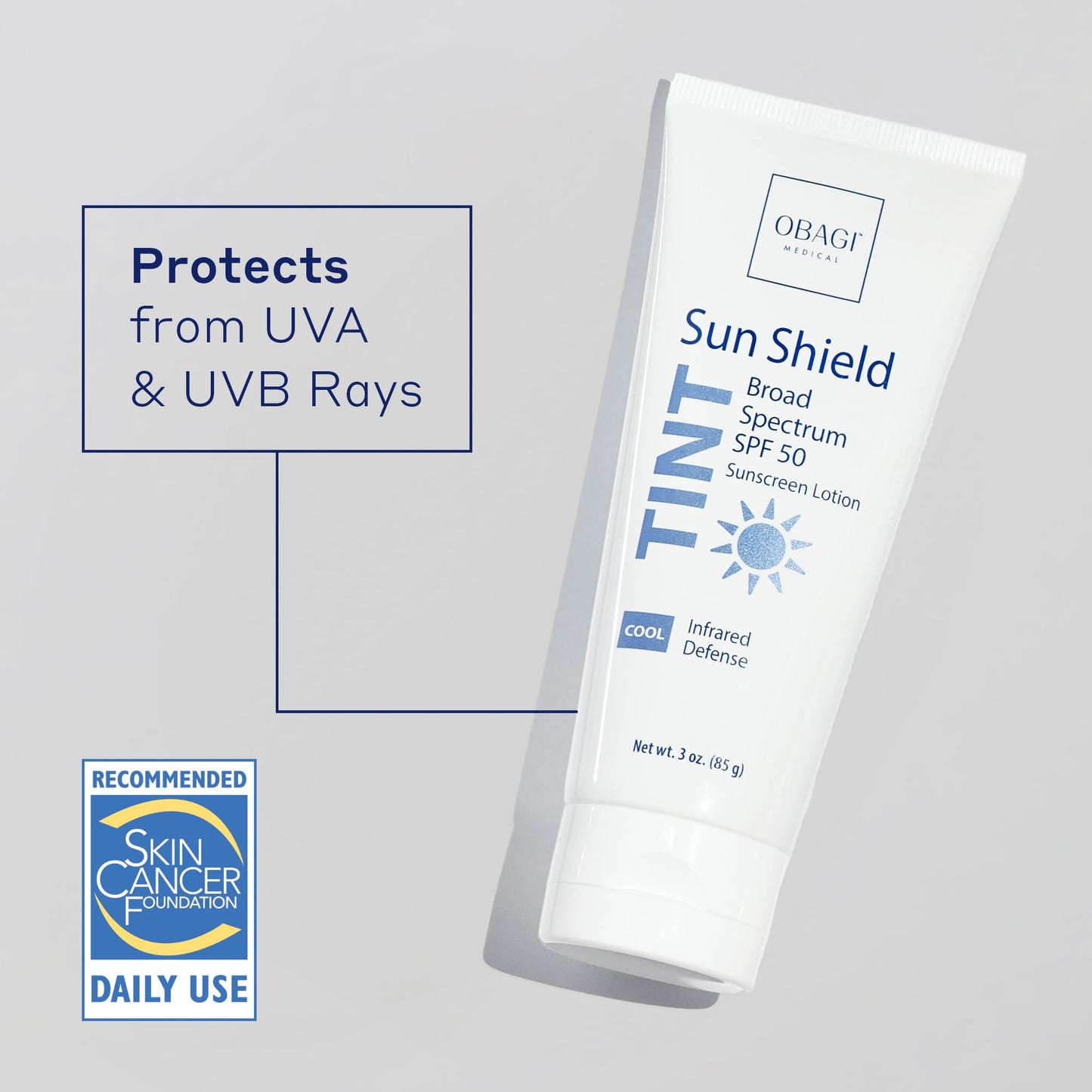 Obagi Sun Shield Tinted Sunscreen - Broad Spectrum SPF 50 Protection from the Sun - Cool Tint - 3 oz
