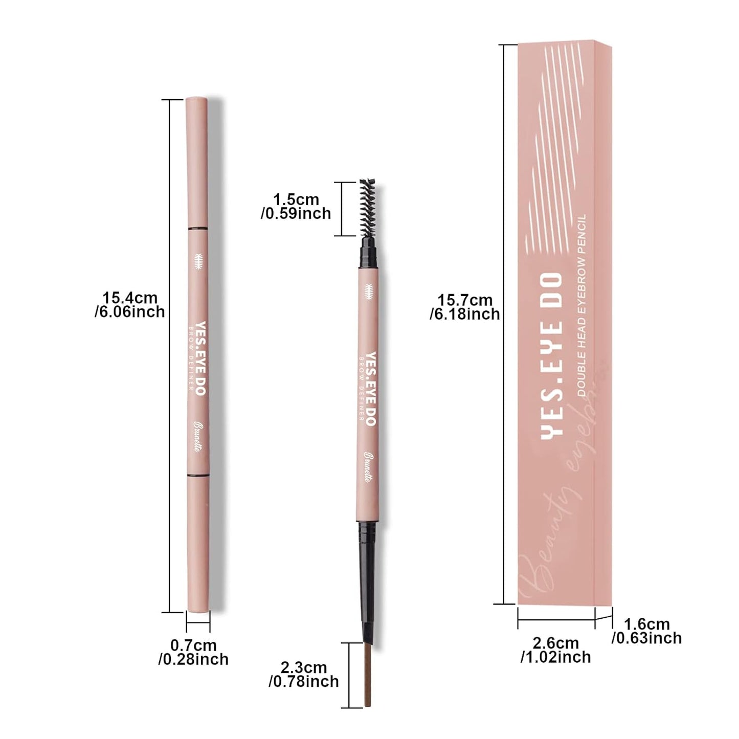 Eyebrow Pencil Dark Brown, Retractable Precision Eyebrow Filler Pen with Brush, Waterproof Long-lasting Double Side Micro Brow Pen, Create Natural & Bushy Brow Lamination, Chocolate, YES.EYE DO