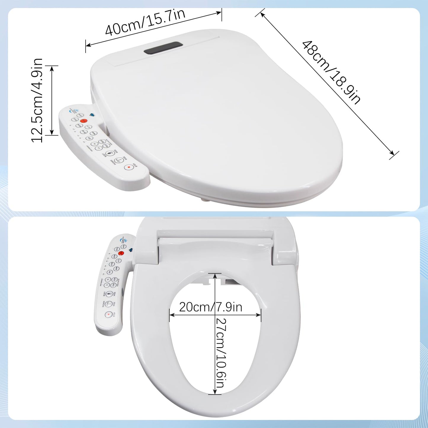 LINKLIFE Bidet Toilet Seat Electric Warm Water Bidet with Warm Air Drying, Heated Seat Bidets with Self-cleaning Nozzle Temperature Adjustable White (Round)