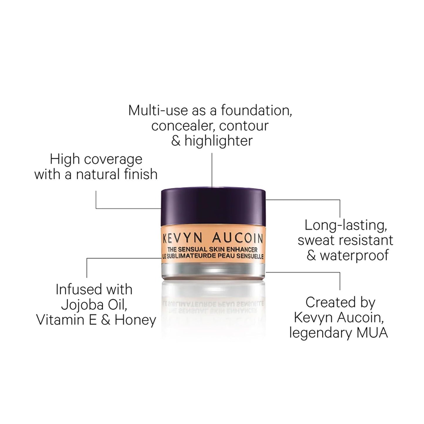 Kevyn Aucoin Sensual Skin Enhancer, SX 02 Light Foundation, Concealer, Highlighter, Contour, 0.3 OZ