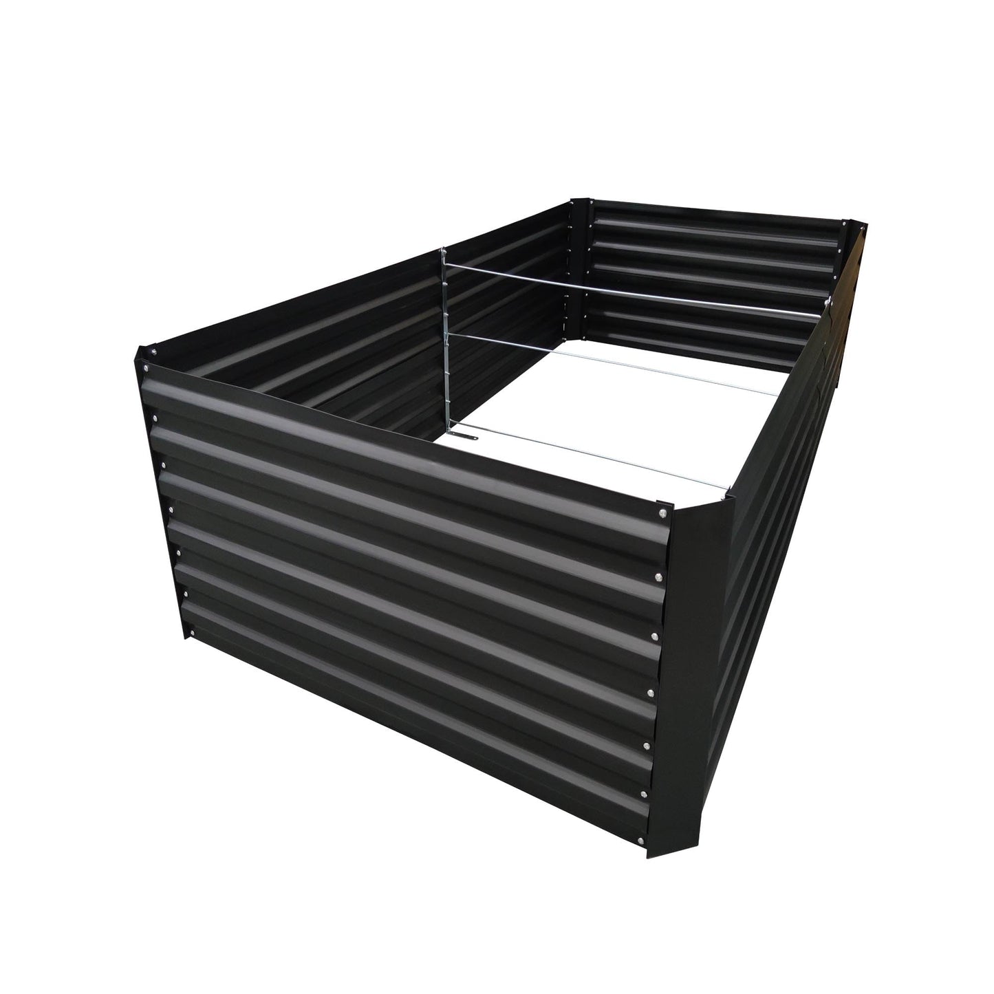 6x4x2FT Metal Raised Garden Bed Kit, Galvanized Outdoor Garden Bed Planter Box for Vegetables, Flowers, Herbs, Succulents and More, Black