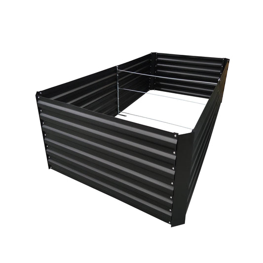 6x4x2FT Metal Raised Garden Bed Kit, Galvanized Outdoor Garden Bed Planter Box for Vegetables, Flowers, Herbs, Succulents and More, Black
