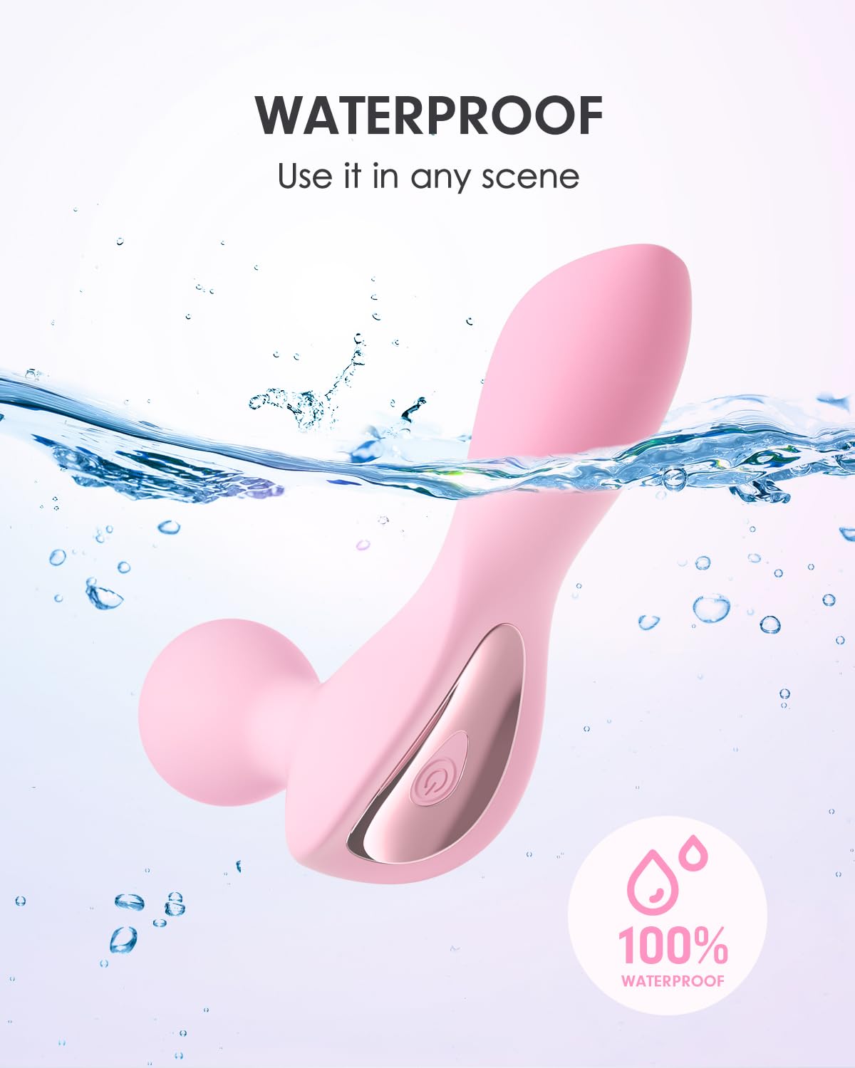 Pinkmini Electric Facial Massager for Face and Neck, Powerful - Waterproof - Handheld Mini Massage Tool (Light Pink)
