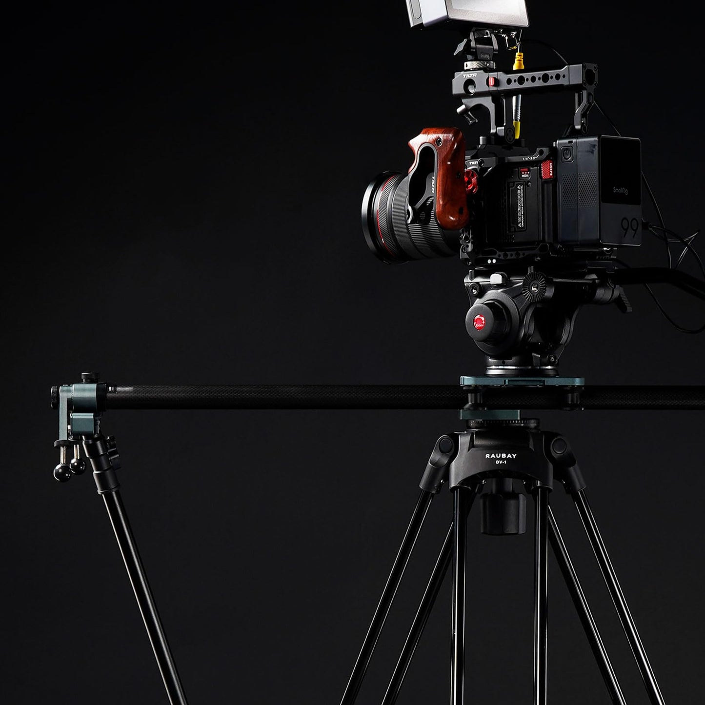 RAUBAY 70.8" Professional Heavy Duty Video Camera Tripod with Fluid Head, QR Plate for DSLR Camcorder, Max Loading 17.6lbs, Aluminum Twin Tube Leg with Metal Mid-Level Spreader DV-1 PRO
