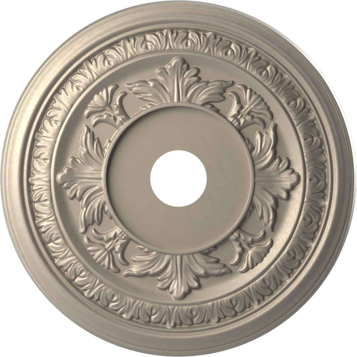 Ekena Millwork Cmp22Bacsv Baltimore Thermoformed Pvc Ceiling Medallion (Fits Canopies Up To 7 3/4), 22Od X 3 1/2Id X 1P, Metalli