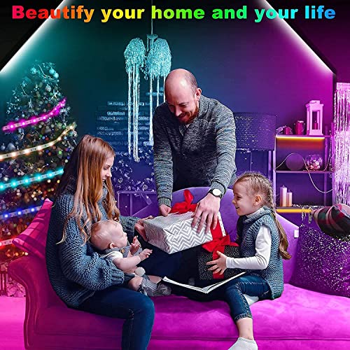 Tenmiro Led Strip Lights 130ft (2 Rolls of 65ft) Smart Light Strips with App Control RGB Led Lights for Bedroom，Music Sync...