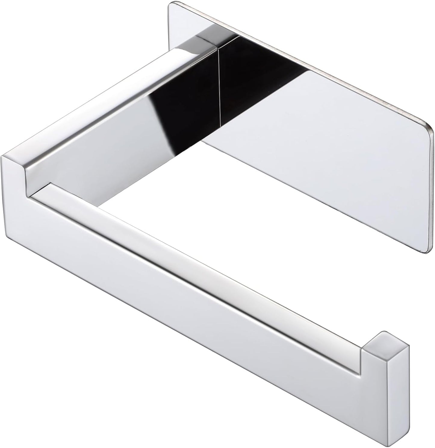 LANC Chrome Toilet Paper Roll Holder, Self-Adhesive Tissue Holder Wall Mounted for Bathroom Office Stick On Toilet Paper Holder with No Drilling Rustproof Stainless Steel Silver, A8307CP