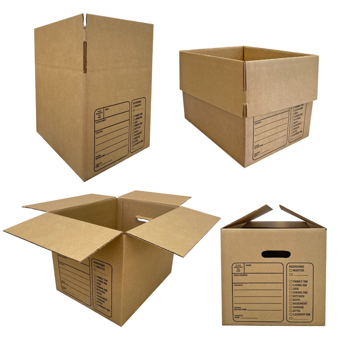 Kitchen Moving Box & Supplies Kit #1 4 Boxes with Dish/Glass Inserts
