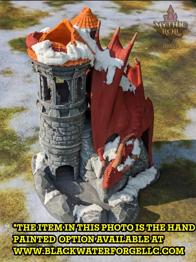 Dragon 3D Printed Dice Tower - Mythic Roll Collection - Unchained Games - Ascend to New Heights with your Rolls! (06.) Neon Green)