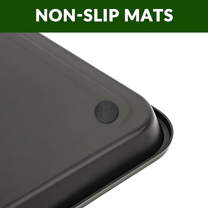 Finorder Multi-Purpose Boot Trays, Set of 2 Black All Weather Heavy Duty Shoe Trays, Pet Feeding Mat, Use for Indoor and Outdoor, 17.6" x 14" x 1.2"