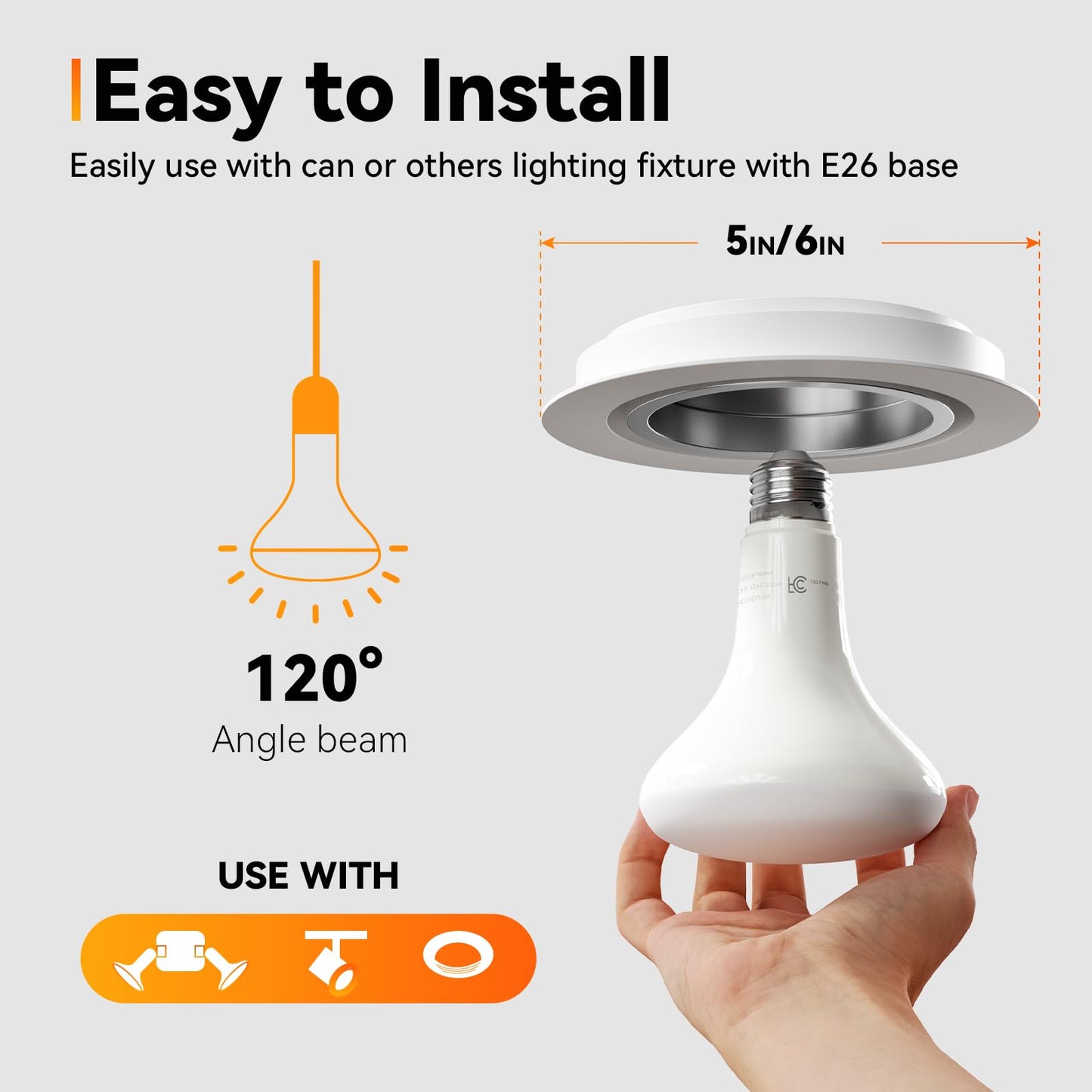 TJOY 12 Pack BR30 Led Bulb 65W Equivalent, Dimmable LED Flood Light Indoor, E26 Base, 5000K Daylight, 9W, 800 LM, Recessed Lighting Bulbs for Ceiling, Recessed Can, Living Room and Kitchen