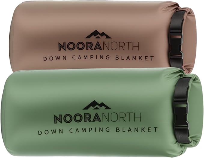 Noora North Down Camping Blanket with Footbox – Lightweight, Packable, Water Resistant Backpacking Quilt & Warm Puffy Comp...