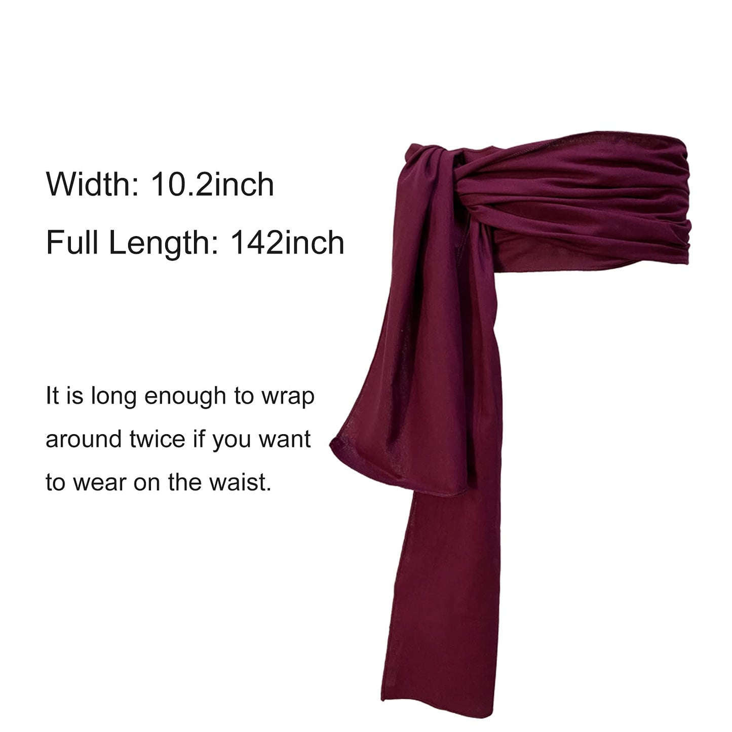 Gamusi Pirate Waist Sash - Medieval Renaissance Jack Belt Captain Props (Wine-red)