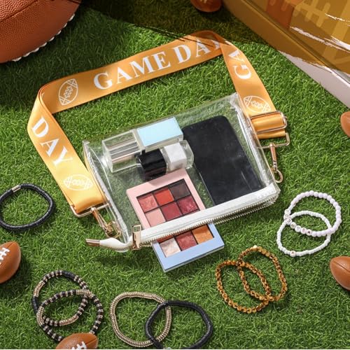 Tondiamo 10 Pcs Game Day Transparent Bag & Bracelet for Stadium Events Game Day Stadium Approved Football Accessories Outfits