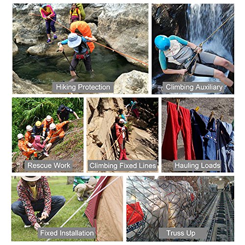 X XBEN Outdoor Climbing Rope 10M(32ft) 20M(64ft) 30M(96ft) 50M(160ft) 70M(230ft) 152M(500FT) 352M(1000FT) Static Rock Clim...