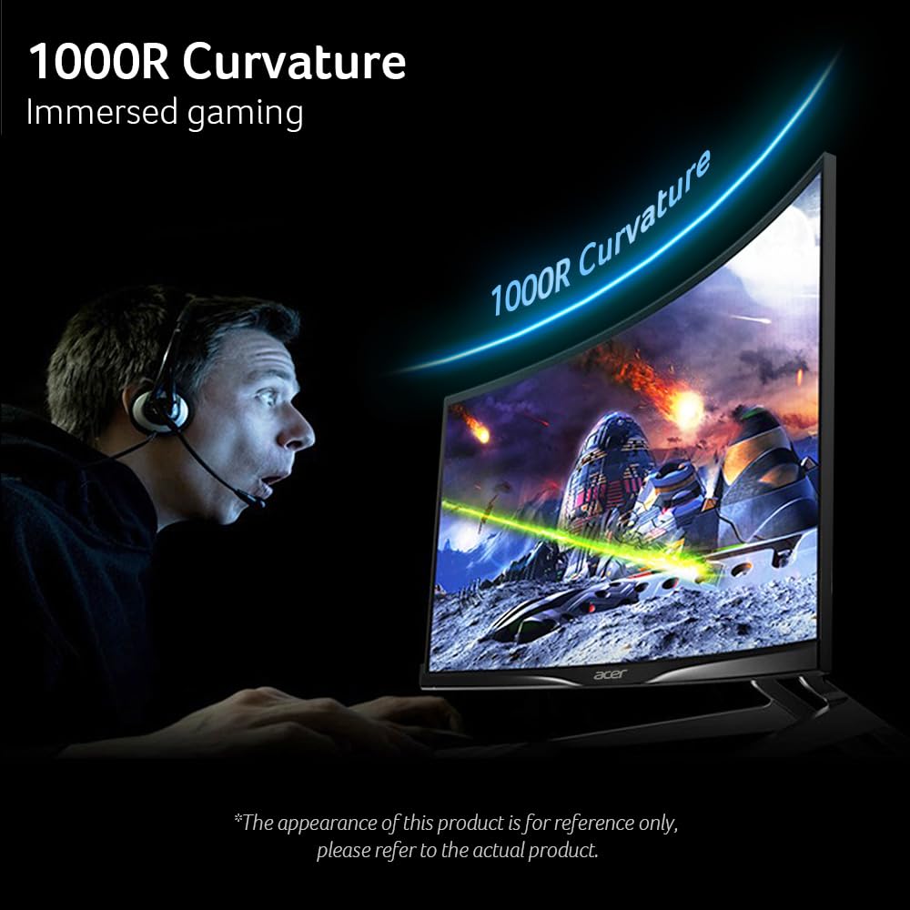 Acer Nitro 49” Gaming Monitor | UltraWide DQHD 5120 x 1440 | 1000R 32:9 Curved | AMD FreeSync | 240Hz Refresh Rate | 3ms (G to G) | 1 x Display Port 1.4 & 2 x HDMI 2.0 Ports | EI491CUR W3biiphx