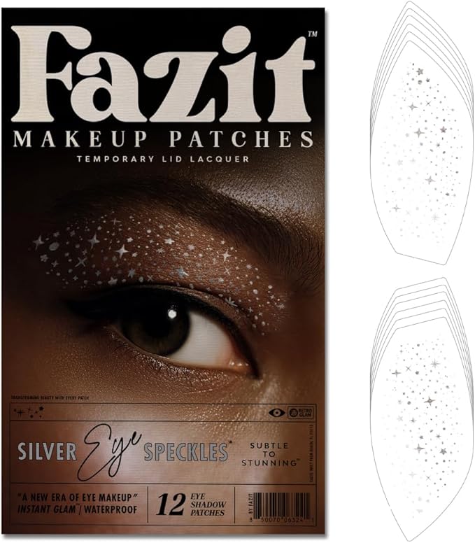 Fazit Makeup Patches - Silver Eye Speckles - Glow Up Make-Up Patches - Cute Glitter Makeup Accessories for Women - Cosmeti...