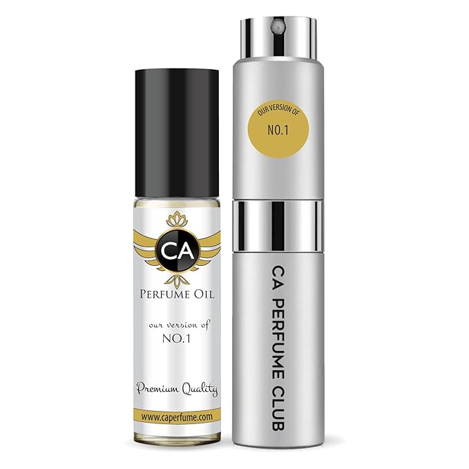 CA Perfume Duo Impression of No.1 For Men Perfume Layering Set Mens Cologne Long Lasting Travel Size EDP + Body Oil Roll-On Bottle 0.27 Fl Oz+0.33 Fl Oz
