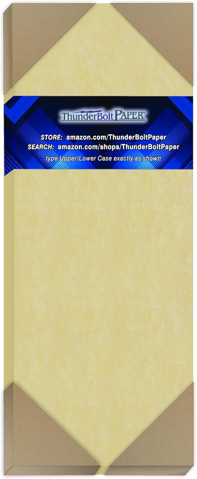 100 Gold Parchment 65lb Cover Paper Sheets 4.25 X 11 Inches Half Letter Size Cut Long - Cardstock Weight Colored Sheets - Printable Parchment Semblance